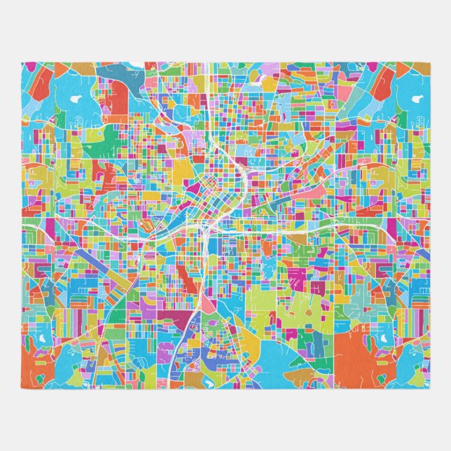 Colorful Atlanta Map Rug (Front)