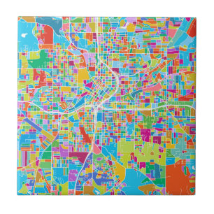 Colorful Atlanta Map Tile