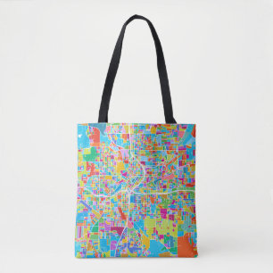 Colorful Atlanta Map Tote Bag