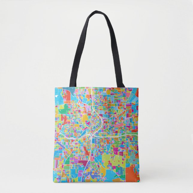 Colorful Atlanta Map Tote Bag (Front)
