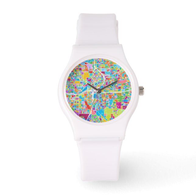 Colorful Atlanta Map Watch (Front)