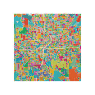 Colorful Atlanta Map Wood Wall Decor