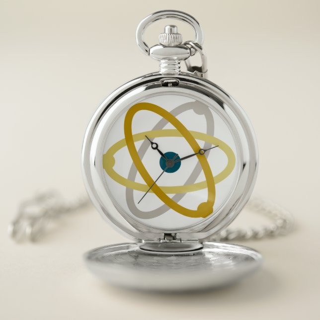 Colorful Atom Chemistry Science Pocket Watch (Inside)