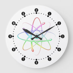 Colorful Atom Science Power Large Clock