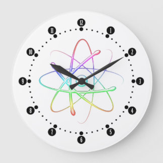 Colorful Atom Science Power Large Clock