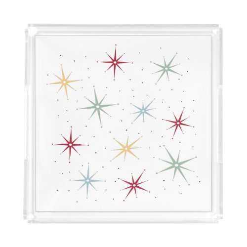 Colorful Atomic Age Starburst Mid Century  Acrylic Tray