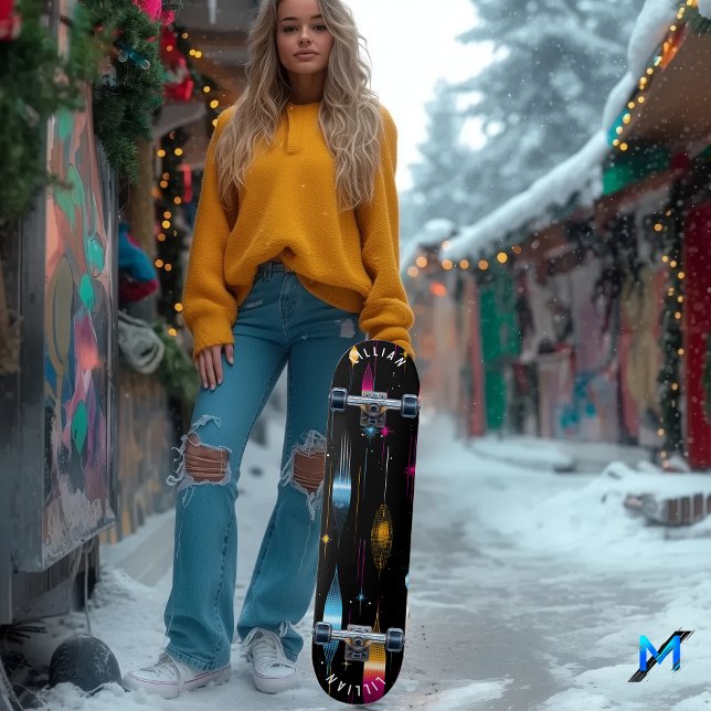 Colorful Atomic Retro Skateboard Design (Creator Uploaded)