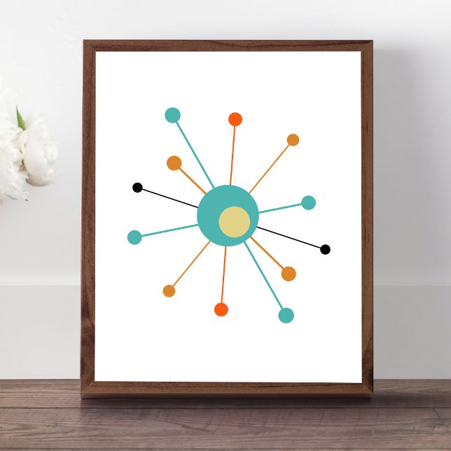 Colorful Atomic Starburst Mid Century Modern Poster (Creator Uploaded)