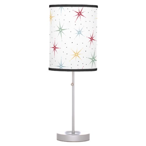 Colorful Atomic Starburst Mid Century Pattern Table Lamp