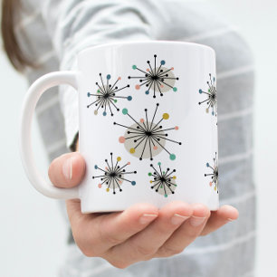 Colorful Atomic Starburst Turquoise Retro Mug