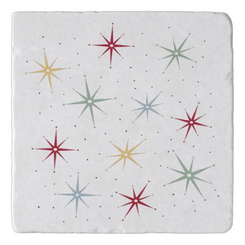 Colorful Atomic Starbursts Mid Century Retro 1950s Trivet