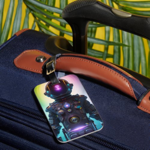 Colorful Atompunk Astronaut digital AI Art Luggage Tag