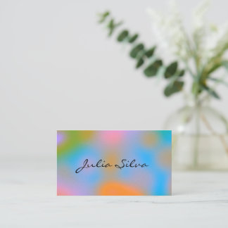Colorful Aura Gradient Holographic Business Card
