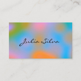 Colorful Aura Gradient Holographic Business Card