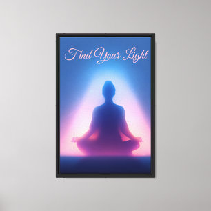 Colorful Aura Meditation Yoga Design Canvas Print