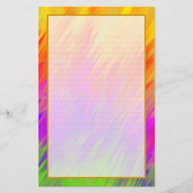 Colorful Aurora III Fine Lined Stationery (Front)