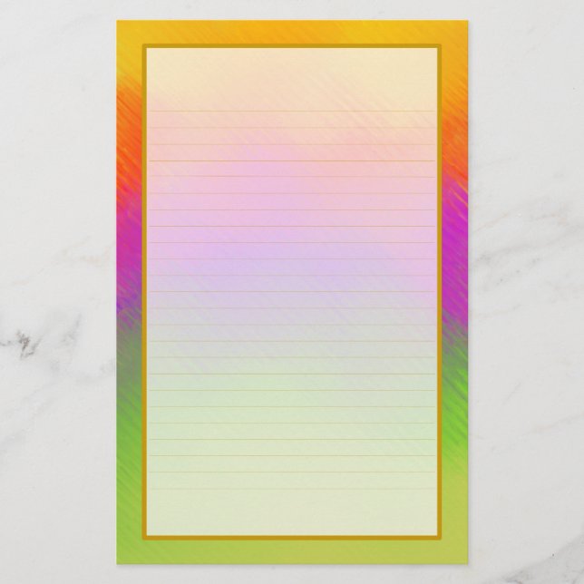 Colorful Aurora IV Fine Lined Stationery (Front)