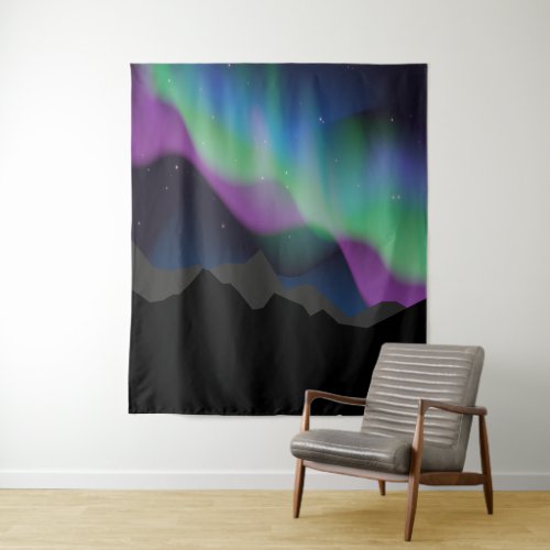 Colorful Aurora Northern Lights Tapestry