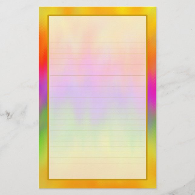 Colorful Aurora VI Fine Lined Stationery (Front)