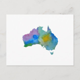 Colorful australia silhouette postcard