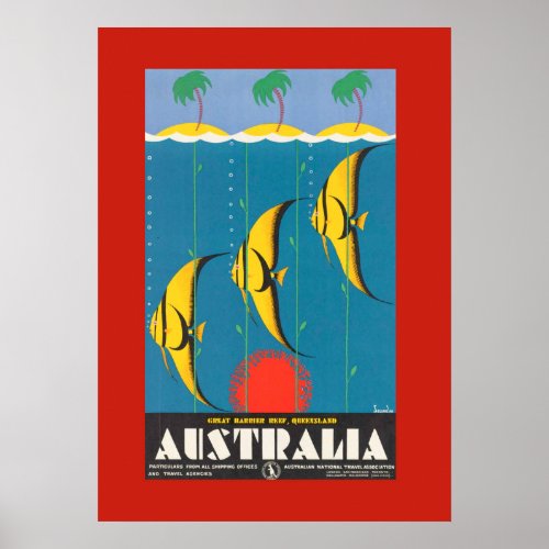 Colorful Australian Fish Travel Poster