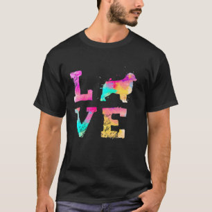 Colorful Australian Shepherd Dog Love R Dad Mom T-Shirt