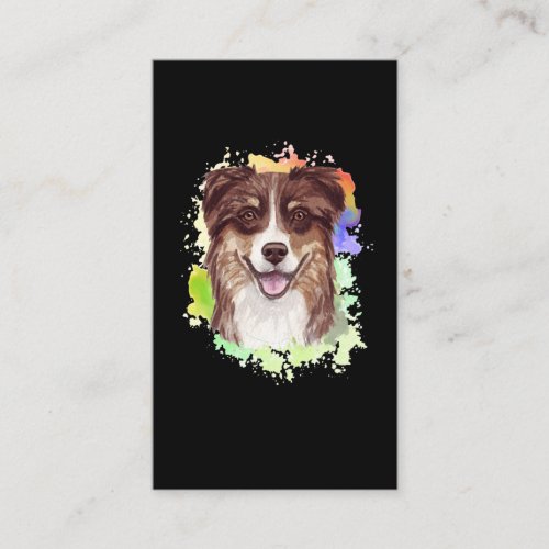 Colorful Australian Shepherd Dog Lover Business Card