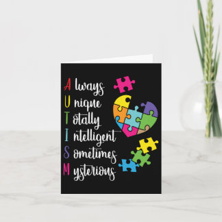 Colorful Autism Awareness Gift Design For Asd Card