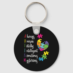 Colorful Autism Awareness Gift Design For Asd Keychain