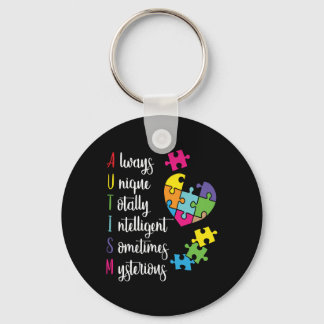 Colorful Autism Awareness Gift Design For Asd Keychain