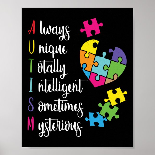 Colorful Autism Awareness Gift Design For Asd Poster (Front)
