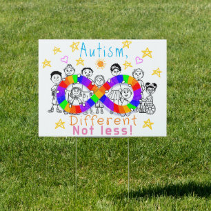Colorful Autism Awareness Yard Sign