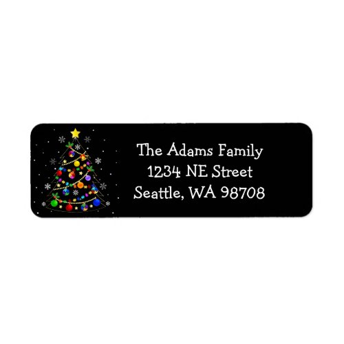 Colorful Autism Christmas Tree Label