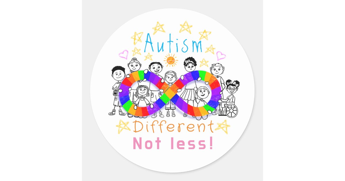 Colorful Autism Different Not Less Fun Stickers
