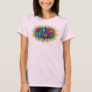 Colorful Autism Strong Starburst T-Shirt