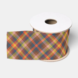 Colorful Autumn And Winter Colored Stripes Pattern Grosgrain Ribbon
