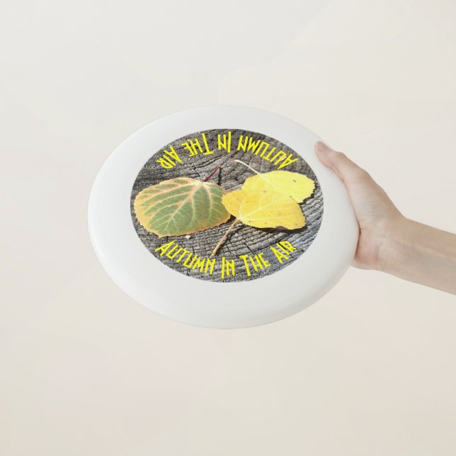 Colorful Autumn Aspen Leaves Photo Custom Wham-O Frisbee (In Hand)