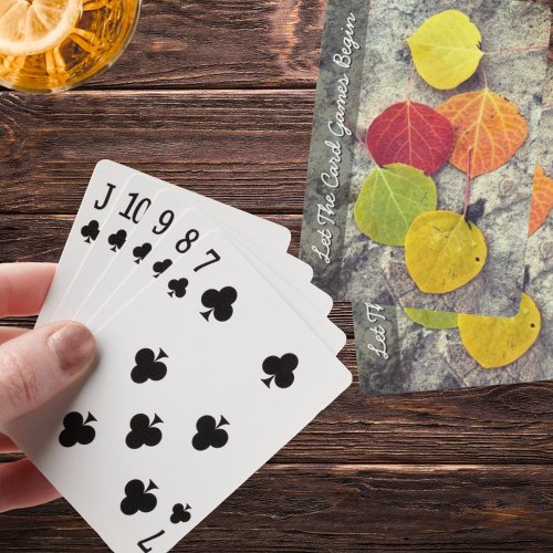 Colorful Autumn Aspen Leaves Photo Personalized Poker Cards