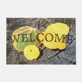 Colorful Autumn Aspen Leaves Rustic Custom