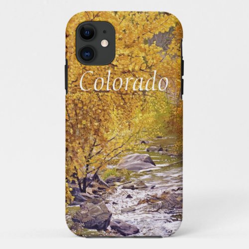Colorful Autumn Aspen Trees in Morrison Colorado C iPhone 11 Case