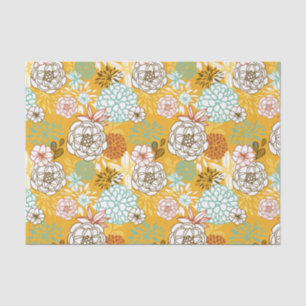 Colorful Autumn Blooms Pattern Tissue Paper