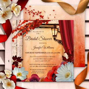 Colorful Autumn Classic Floral Bridal Shower Invitation