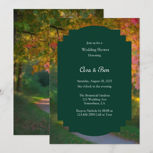 Colorful Autumn Day Wedding Shower Invitation (Front/Back)