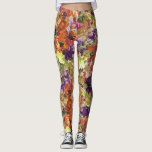 Colorful Autumn Fall Floral Pattern Leggings<br><div class="desc">Colorful Autumn Fall Floral Pattern Leggings featuring a pretty,  feminine,  rustic country cottage pattern of fall flowers in shades of plum purple,  burnt orange,  saffron yellow,  and sage green. Please contact us at cedarandstring@gmail.com if you need assistance with the design.</div>