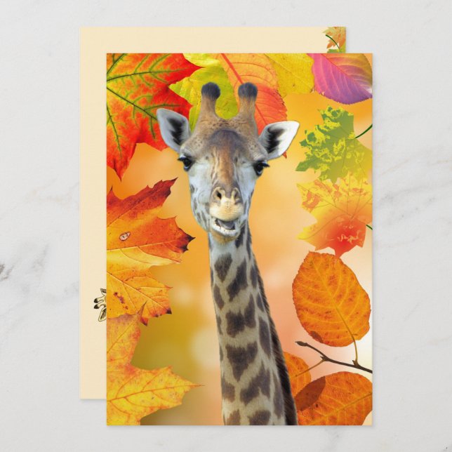 Colorful Autumn / Fall Giraffe  (Front/Back)