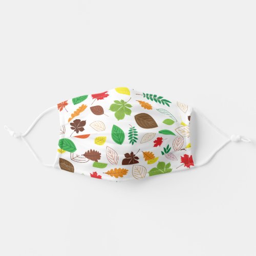 Colorful Autumn Fall Leaves Pattern Adult Cloth Face Mask