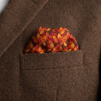 Colorful Autumn Fall Leaves Pattern Pocket Square Bandana
