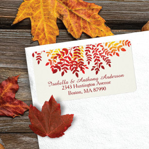 Colorful Autumn Fall Leaves Return Address Label