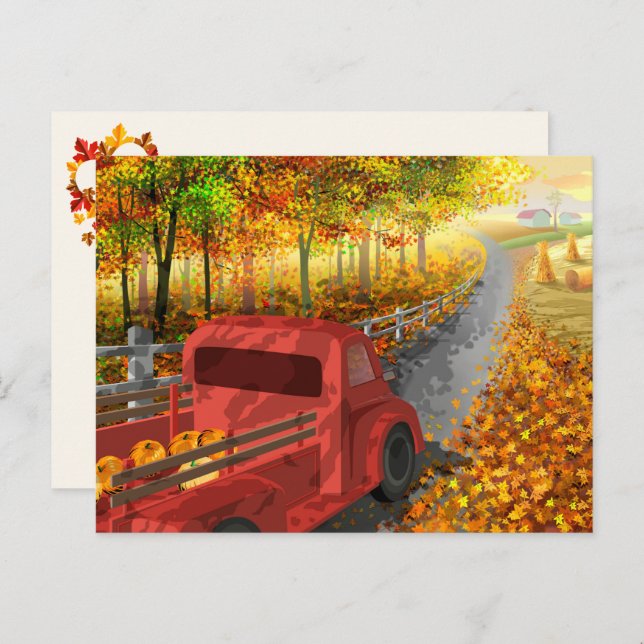 Colorful Autumn/Fall Scenery  Postcard (Front/Back)
