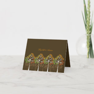 Colorful Autumn Fall Trees Thank You Note Card